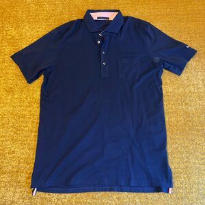 Greyson Polo Navy Blue Men’s Size L Branded Buscemi 48 Pima Cotton Blend Pocket